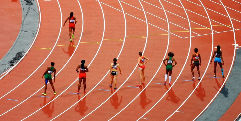 A lot of professional runners getting ready for track